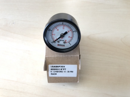 เกจวัดแรงดัน WEGA 40MMX 1/8"PT 0-2KG CM2 0-30 PSI