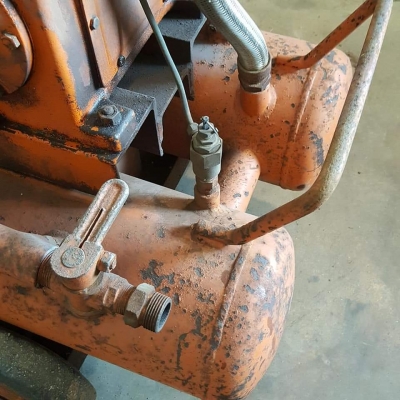เครื่องปั้มลมเก่าญี่ปุ่น MEIJI EO-7 เครื่องยนต์ดีเซล YANMAR NSA40C