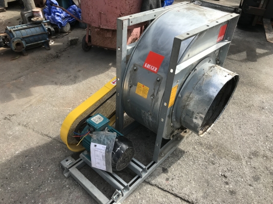 ขายพัดลมโบลเวอร์ดูดฝุ่น-ดูดอากาศ Kruger 3HP. 380V สภาพสวย หมุนนิ่ม พร้อมใช้งาน