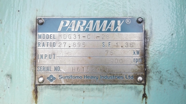 หัวเกียร์ทดญี่ปุ่น SUMITOMO PARAMAX JAPAN Ratio 1:28 ใช้กับมอเตอร์ขนาด 100 HP เพลาออก 7”(180mm หัวเกียร์ทดญี่ปุ่น SUMITOMO PARAMAX JAPAN Ratio 1:28 ใช้กับมอเตอร์ขนาด 100 HP เพลาออก 7”(180mm