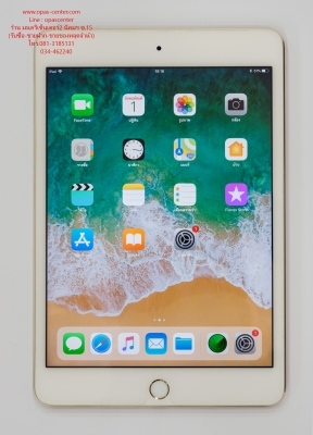 Ipad mini 4 WIFI 64GB สีทอง A1538 สภาพใหม่ จอติดฟีล์มแล้ว มีที่ชาร์ท คู่มือ กล่อง ส่งฟรี