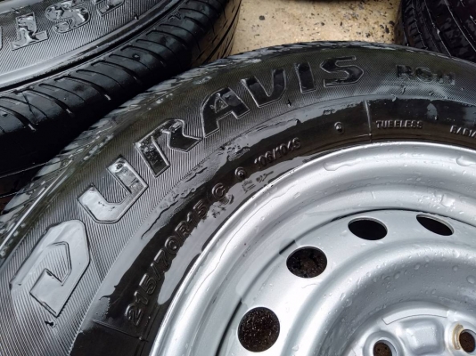ล้อกระทะอีซูซุ ขอบ15 6รู พร้อมยางบริดสโตน 215/70R15 ปี16