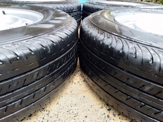 ล้อกระทะอีซูซุ ขอบ15 6รู พร้อมยางบริดสโตน 215/70R15 ปี16
