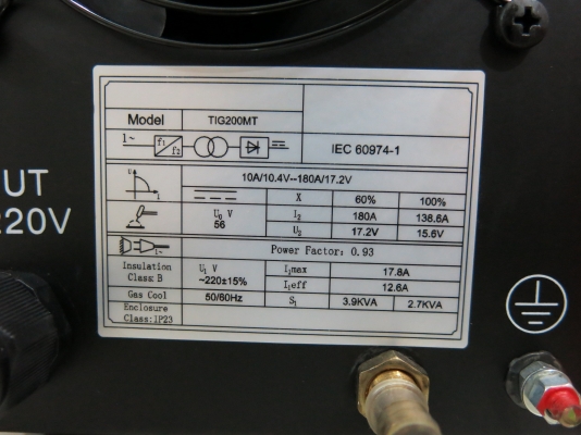 เครื่องเชื่อมอินเวอร์เตอร์ 2 ระบบ 200 A ยี่ห้อ JASIC รุ่น TIG200MT สภาพใหม่ ครบกล่อง