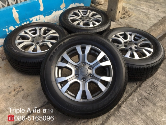 ล้อแม็กป้ายแดง Ford ranger wildtrak Everest ขอบ18 พร้อมยาง Bridgestone 265-60-18 ปี 16 แม็กสวย