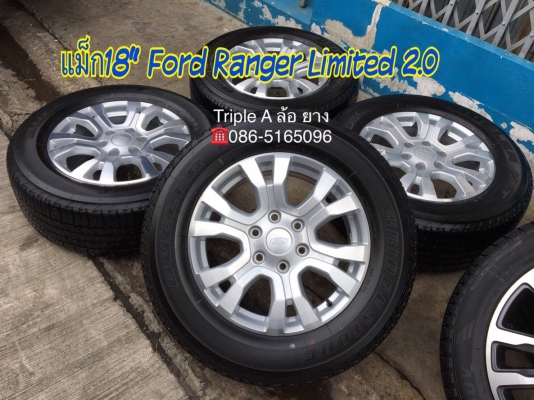 ล้อแม็กป้ายแดง Ford ranger wildtrak Everest ขอบ18 พร้อมยาง Bridgestone 265-60-18 ปี 16 แม็กสวย