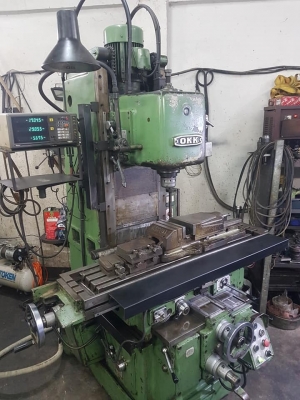 เครื่องมิลลิ่ง OKK MH-2V(เก่านอก-แห้งๆญี่ปุ่น) ปาด มิลลิ่ง เจาะ คว้านได้ ปากกาไฮดรอลิค 8นิ้ว ลีเนียร์3แกน หนักๆแน่นๆนิ่งๆ ครับ