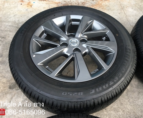 ล้อแม็ก Nissan Almera Sportech ขอบ 15 พร้อมยาง Bridgestone B250  185-65-15 ปลายปี 17 แม็กสวย สภาพดี