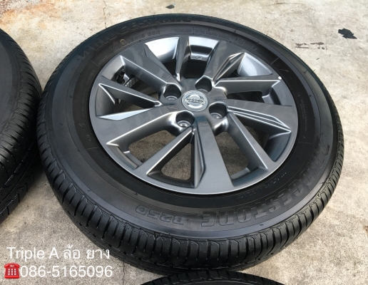 ล้อแม็ก Nissan Almera Sportech ขอบ 15 พร้อมยาง Bridgestone B250  185-65-15 ปลายปี 17 แม็กสวย สภาพดี