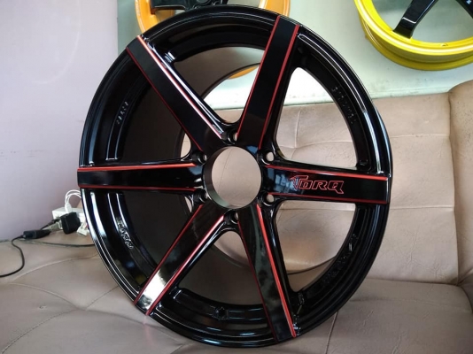 แม็กใหม่ขอบ 18 ดำมิลลิ่งก้านแดงแก้ว