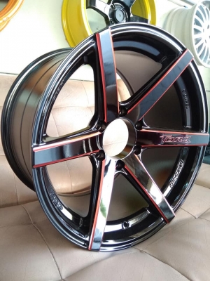 แม็กใหม่ขอบ 18 ดำมิลลิ่งก้านแดงแก้ว