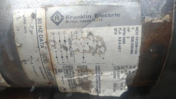 ขายปั๊มน้ำ franklin 2hp