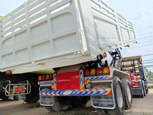 ISUZU 354 แรง ปี 55 สิบล้อหัวลาก+หางเซมิดั้มพ์ ก๊าซ CNG น้ำหนักรถ 9,700 ก.ก เลขไมล์ 324,216 ก.ก ยาง 