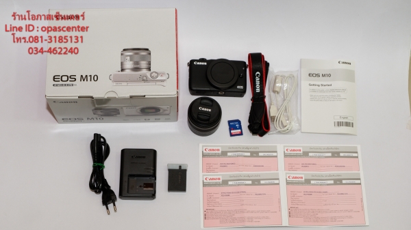 ลดราคา-กล้อง Mirrorless Canon EOS M10 18 ล้าน เลนส์ 15-45 มีที่ชาร์ท เมม8GB ใบรับประกัน ครบกล่อง สภา