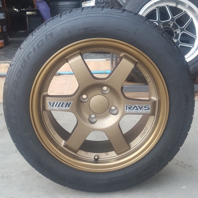 ล้อใหม่TE37 ขอบ15 4รู100 ยาง\%185/60/15ปี16  4 ล้อ