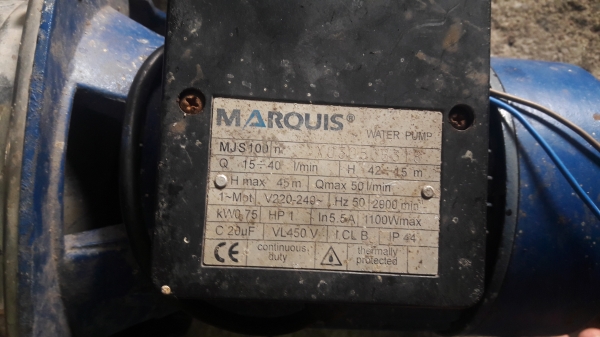 ขาย !! ปั้มน้ำหอยโข่ง.MARQUIS.ขนาด1แรง220v.หน้าเลต.พร้อมใช้งาน ขาย !! ปั้มน้ำหอยโข่ง.MARQUIS.ขนาด1แรง220v.หน้าเลต.พร้อมใช้งาน