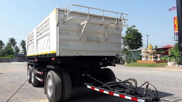 ลูกพ่วงดัมพ์สามมิตร 3 เพลาแท้ ปี 56 ยางดี พร้อมใช้งาน ทะเบียนพร้อมโอน