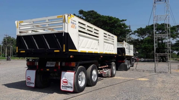 ลูกพ่วงดัมพ์สามมิตร 3 เพลาแท้ ปี 56 ยางดี พร้อมใช้งาน ทะเบียนพร้อมโอน