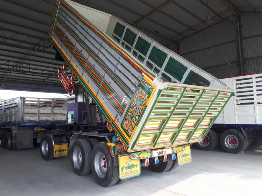 ลูกพ่วงดัมพ์ 3 เพลาแท้ ยาว 6.50 เมตร อู่รติภัทร #ยังไม่เคยใช้งาน ยางใหม่ พร้อมใช้งาน ทะเบียนเต็มเพิ่งต่อมา