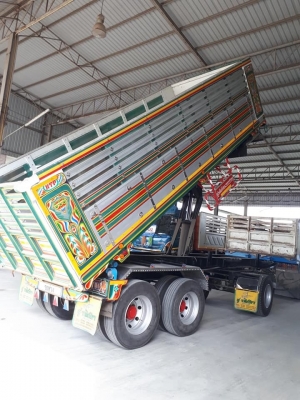 ลูกพ่วงดัมพ์ 3 เพลาแท้ ยาว 6.50 เมตร อู่รติภัทร #ยังไม่เคยใช้งาน ยางใหม่ พร้อมใช้งาน ทะเบียนเต็มเพิ่งต่อมา