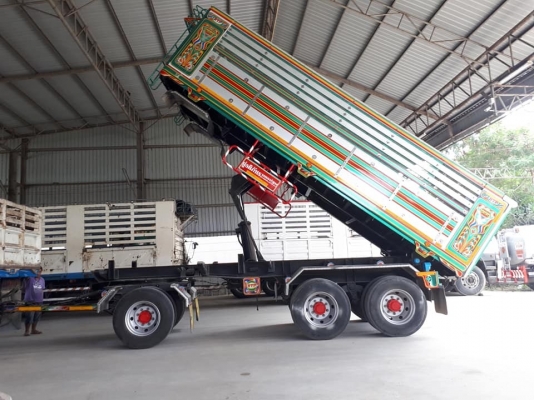 ลูกพ่วงดัมพ์ 3 เพลาแท้ ยาว 6.50 เมตร อู่รติภัทร #ยังไม่เคยใช้งาน ยางใหม่ พร้อมใช้งาน ทะเบียนเต็มเพิ่งต่อมา