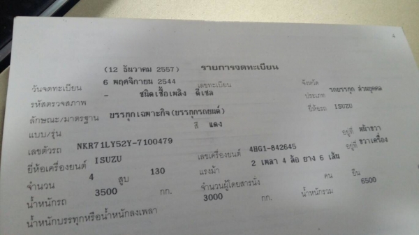 รถอีซูซุ 6 ล้อ ( สไลด์ ) NKR 130 แรงม้า ปี 44. สนใจติดต่อ 081 - 6079515