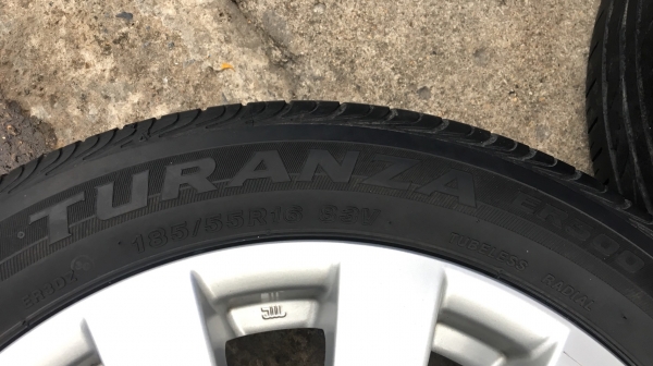 ล้อแม็ก Suzuki Swift ขอบ16 พร้อมยาง 185-55-16 Bridgestone ปี 13