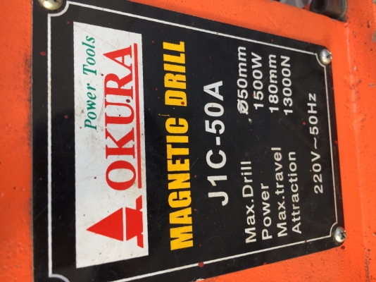 ขายสว่านแม่เหล็กไฟฟ้า OKURA JIC-50A มือสองครับ