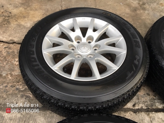 ล้อแม็ก Mitsu Pajero ขอบ17 (ลายก้ามปู) พร้อมยาง 245-65-17 Bridgestone สภาพดี ดอกยางหนา