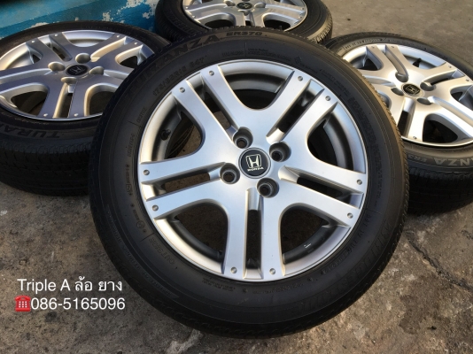 ล้อแม็ก Honda Jazz ขอบ15 พร้อมยาง 175-65-15 Bridgestone แม็กสภาพดี