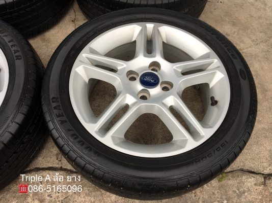 ล้อแม็ก Ford Fiesta ขอบ 16 พร้อมยาง 195-50-16 Goodyear ปี 15 สภาพดี ดอกยางหนา