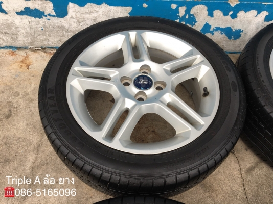 ล้อแม็ก Ford Fiesta ขอบ 16 พร้อมยาง 195-50-16 Goodyear ปี 15 สภาพดี ดอกยางหนา