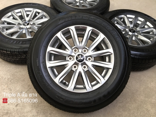 ล้อแม็ก Mitsu New Triton Plus 6รู139 ขอบ17 พร้อมยาง 245-65-17 Bridgestone ปลายปี 16 แม็กสวยกริ๊บ ดอกยางเต็มๆ