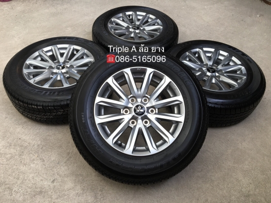 ล้อแม็ก Mitsu New Triton Plus 6รู139 ขอบ17 พร้อมยาง 245-65-17 Bridgestone ปลายปี 16 แม็กสวยกริ๊บ ดอกยางเต็มๆ