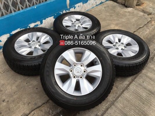 ล้อแม็กป้ายแดง Toyota Revo ขอบ 17 พร้อมยางใหม่ป้ายแดง 265-65-17 Bridgestone ปี 18 สวยกริ๊บ เส้นสีจัดจ้าน