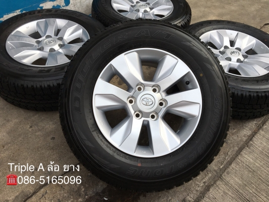 ล้อแม็กป้ายแดง Toyota Revo ขอบ 17 พร้อมยางใหม่ป้ายแดง 265-65-17 Bridgestone ปี 18 สวยกริ๊บ เส้นสีจัดจ้าน