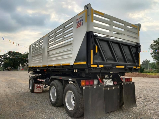 Hino 344 แรง ปี 57 hi-speed แม่ลูกดัมพ์สามมิตร ไมล์สองแสนกว่า รถสวยเดิมยางดี พร้อมใช้งาน