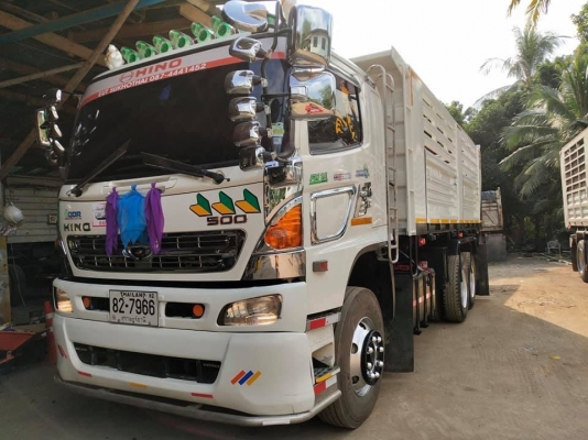 Hino 344 แรง ปี 57 hi-speed แม่ลูกดัมพ์สามมิตร ไมล์สองแสนกว่า รถสวยเดิมยางดี พร้อมใช้งาน