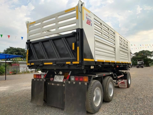 Hino 344 แรง ปี 57 hi-speed แม่ลูกดัมพ์สามมิตร ไมล์สองแสนกว่า รถสวยเดิมยางดี พร้อมใช้งาน