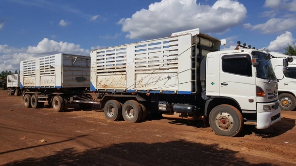 ขาย รถพ่วงดั้มสามมิตรแม่-ลูก HINO FM2P 360 ปี 57 ติดแก๊ส NGV จากโรงงาน เครื่องเดิม เกียร์เดิม เล่มทะเบียนครบ