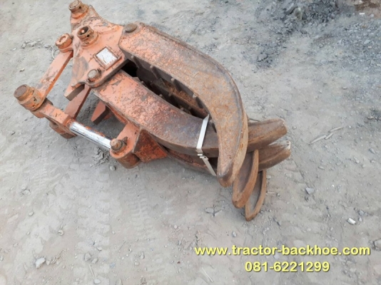 ขาย หัวคีบไม้ คีบเหล็ก แบบขากรรไกร พร้อมแกนสลัก สำหรับใส่รถขุด แบคโฮ PC 100 / 120 สภาพสวย เก่าญี่ปุ่นแท้ๆ