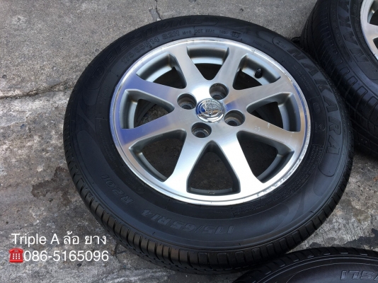 ล้อแม็ก Toyota Vios ขอบ 14 พร้อมยาง 175-65-14 ปลายปี 16 ดอกยางหนาปึกทุกเส้น