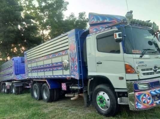 ขาย HINO 344 พ่วงแม่ลูก กระบะเนียม รถปี 59 ใส่ของได้ 30 ตัน