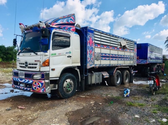 ขาย HINO 344 พ่วงแม่ลูก กระบะเนียม รถปี 59 ใส่ของได้ 30 ตัน