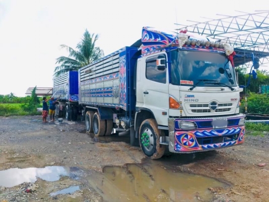 ขาย HINO 344 พ่วงแม่ลูก กระบะเนียม รถปี 59 ใส่ของได้ 30 ตัน