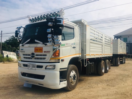 Hino 344 แรง ปี 57 แม่ลูกดัมพ์สามมิตร ลูกสามเพลา ไมล์ 194,xxx ยางเต็มทุกเส้น พร้อมใช้งาน
