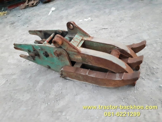 ขาย หัวคีบไม้ คีบเหล็ก เก่าญี่ปุ่น ใส่รถขุด แบ็คโฮ PC100 / PC120 สภาพสวย สลัก 60 มิล ห่างหู 25 CM