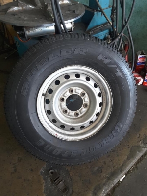 ล้อกะทะ 6/139 ขอบ15 +ยางอะไหล่ บริสโตน 255-70-15