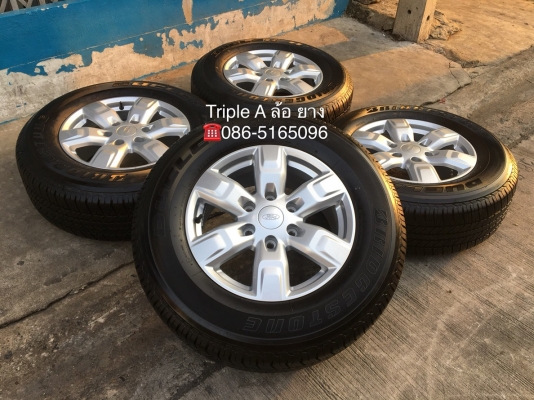 ล้อแม็กป้ายแดง Ford Everest ขอบ 17 พร้อมยางป้ายแดง Bridgestone 265-65-17 ปี 18 แม็กสวยกริ๊บ ยางเต็มๆ มีตุ่ม