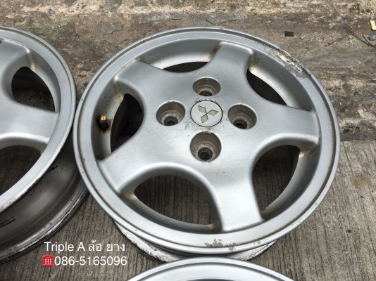 ล้อแม็ก 4รู100 Mitsu Ecar ขอบ 13 แม็กเดิม ไม่ดุ้ง ไม่คด